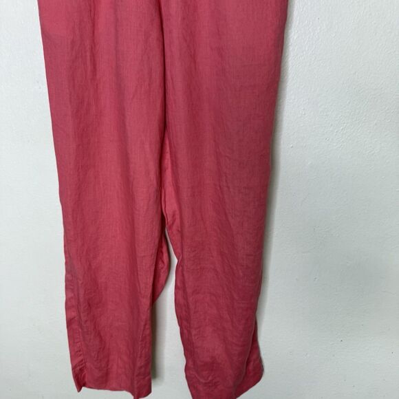 Marsh Landing Pink Linen Pull On Pants Lagenlook Beach Casual Women’s Small - Picture 4 of 9